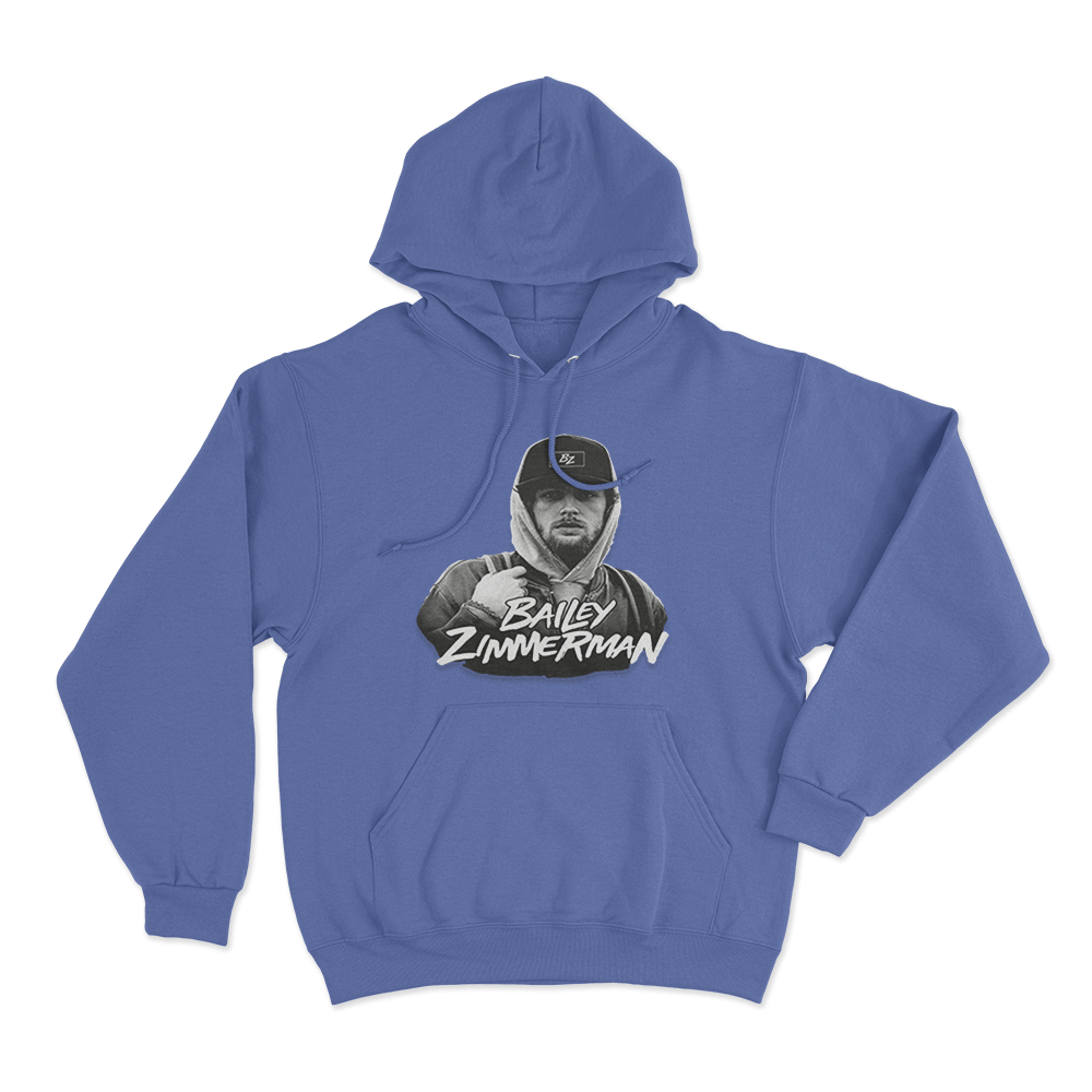 Bailey Zimmerman Portrait Hoodie Blue Bailey Zimmerman Portrait Hoodie Blue