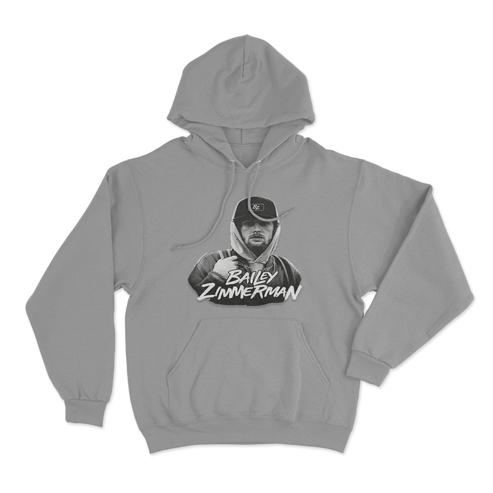 Bailey Zimmerman Portrait Hoodie Grey Bailey Zimmerman Portrait Hoodie Grey