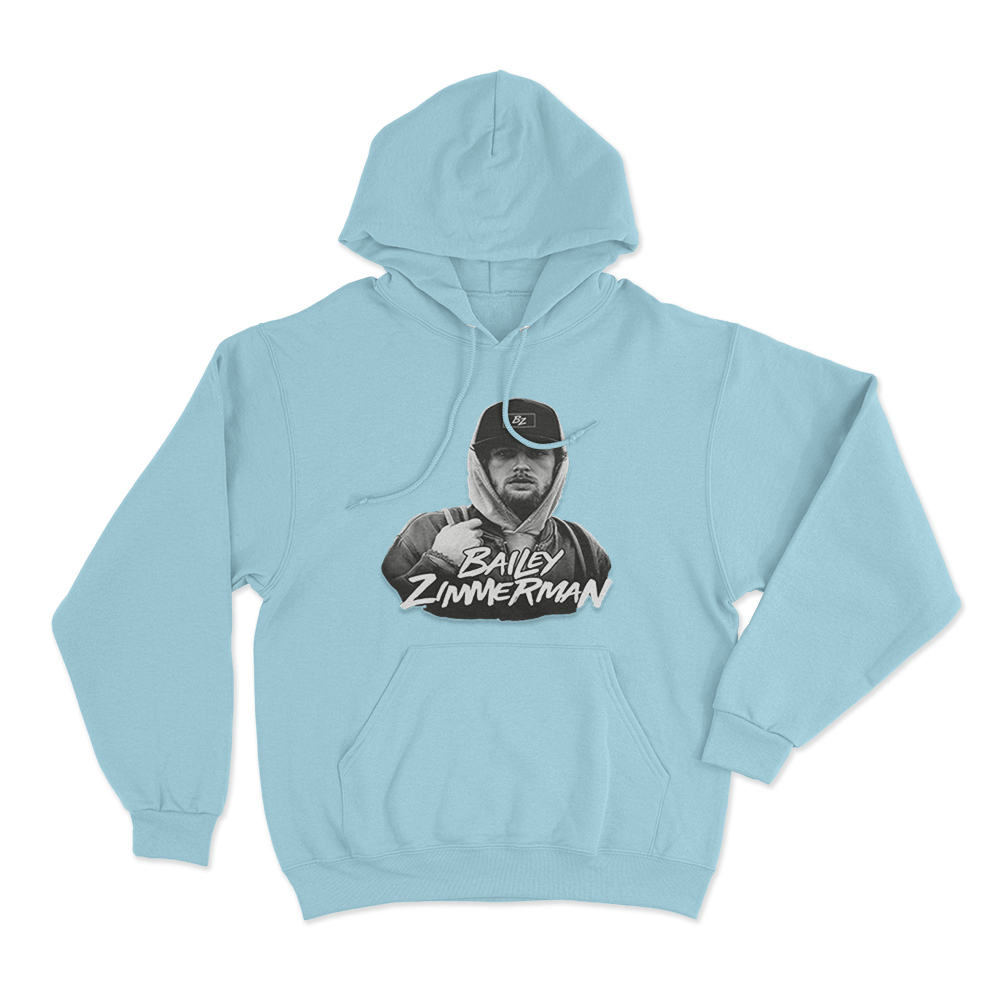 Bailey Zimmerman Portrait Hoodie Sky Blue Bailey Zimmerman Portrait Hoodie Sky Blue