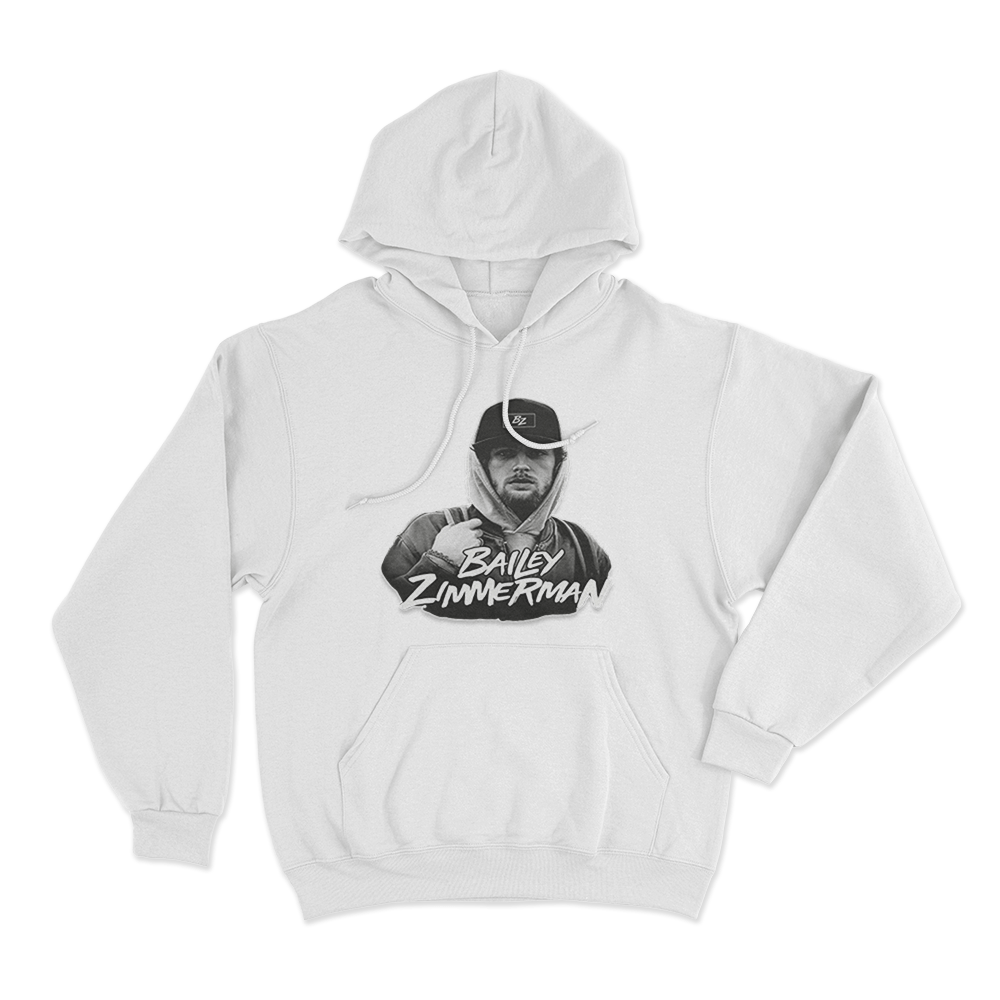Bailey Zimmerman Portrait Hoodie White Bailey Zimmerman Portrait Hoodie White