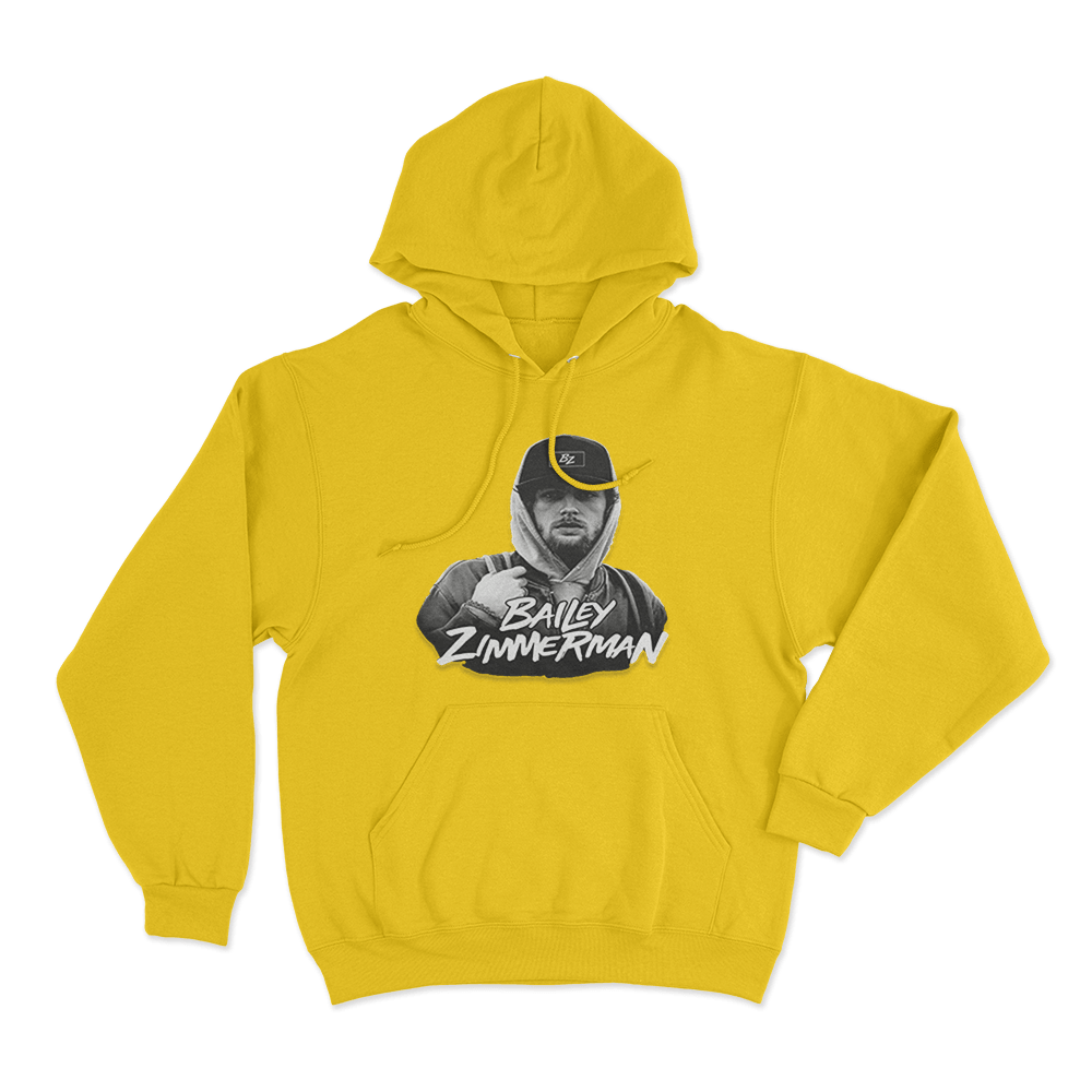 Bailey Zimmerman Portrait Hoodie Yellow Bailey Zimmerman Portrait Hoodie Yellow
