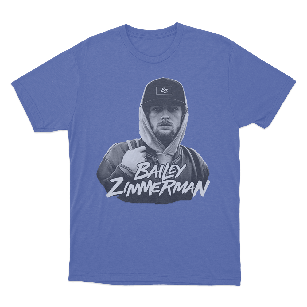 Bailey Zimmerman Portrait T Shirt Blue Bailey Zimmerman Portrait T Shirt Blue