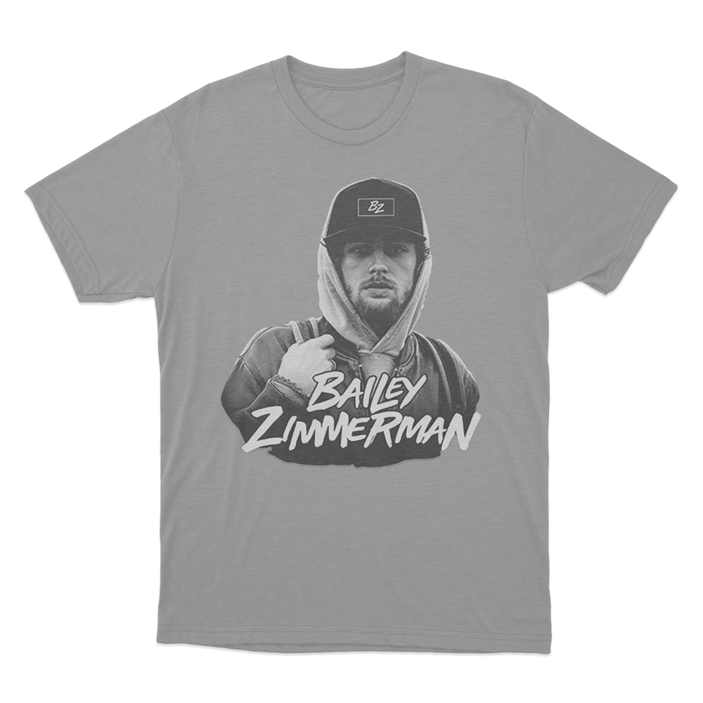 Bailey Zimmerman Portrait T Shirt Grey Bailey Zimmerman Portrait T Shirt Grey