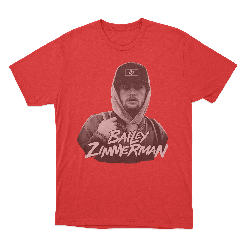 Bailey Zimmerman Portrait T Shirt Red Bailey Zimmerman Portrait T Shirt Red