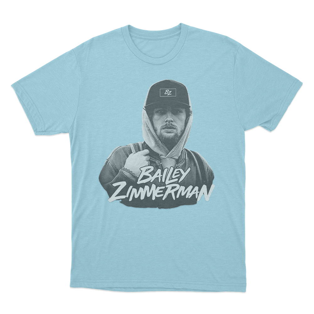 Bailey Zimmerman Portrait T Shirt Sky Blue Bailey Zimmerman Portrait T Shirt Sky Blue