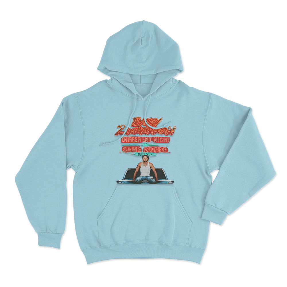 Different Night Same Rodeo Hoodie Sky Blue Different Night Same Rodeo Hoodie Sky Blue